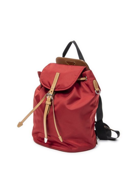 Prada Drawstring Backpack Red Tan Black Nylon Canvas main image 4